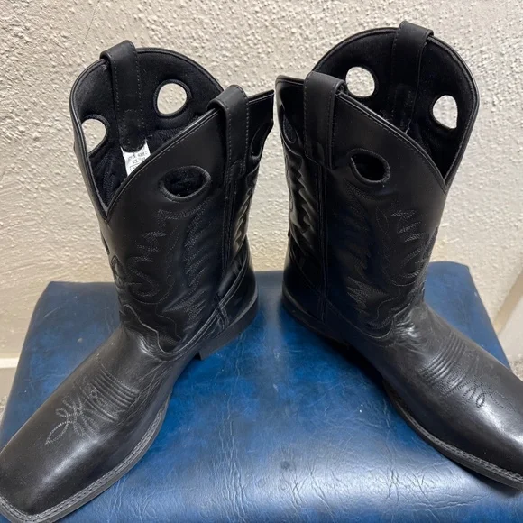 Black Smoky Mountain Outlaw square toe boots #4056 Smoky Mountain Western Boots Mens Outlaw Square Toe Black  main image 4